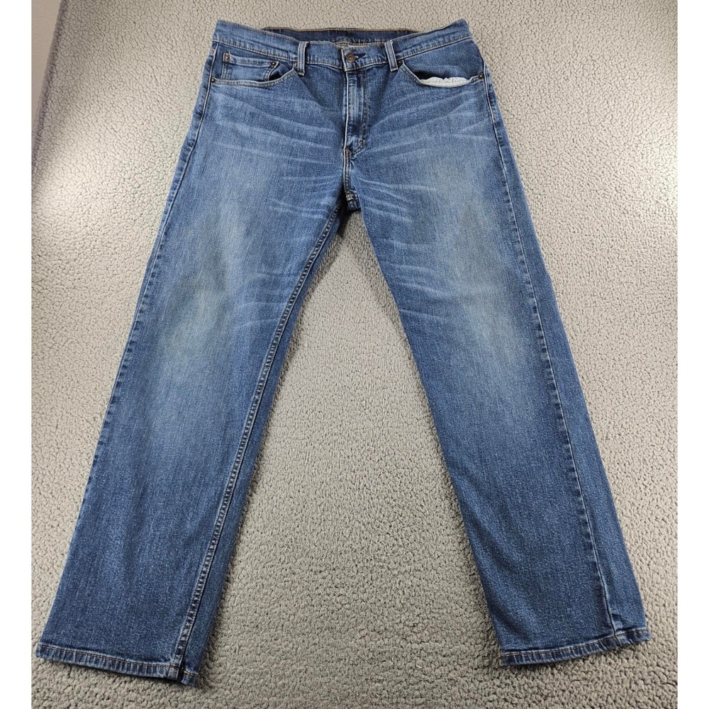 Levis 505 Jeans Mens 38x32 Blue Regular Fit‎ Straight Leg Cotton Denim